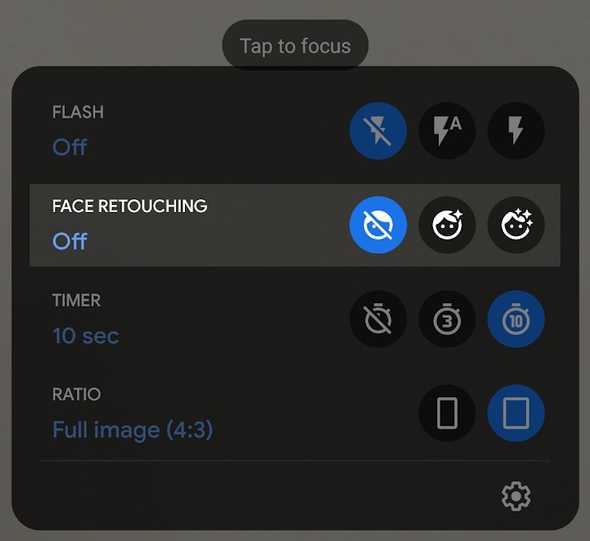Android camera face retouching setting